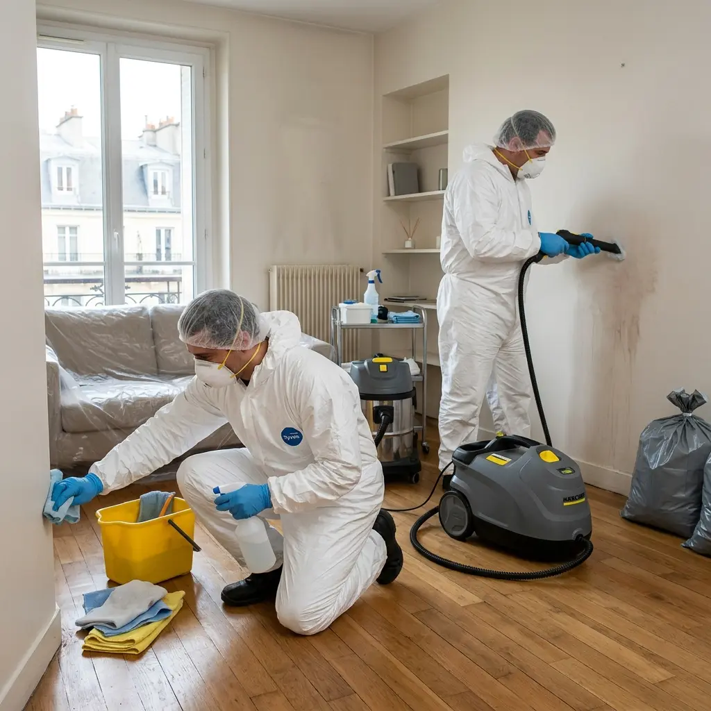 Bons réflexes et prévention lors d'un nettoyage après décès à Paris 19