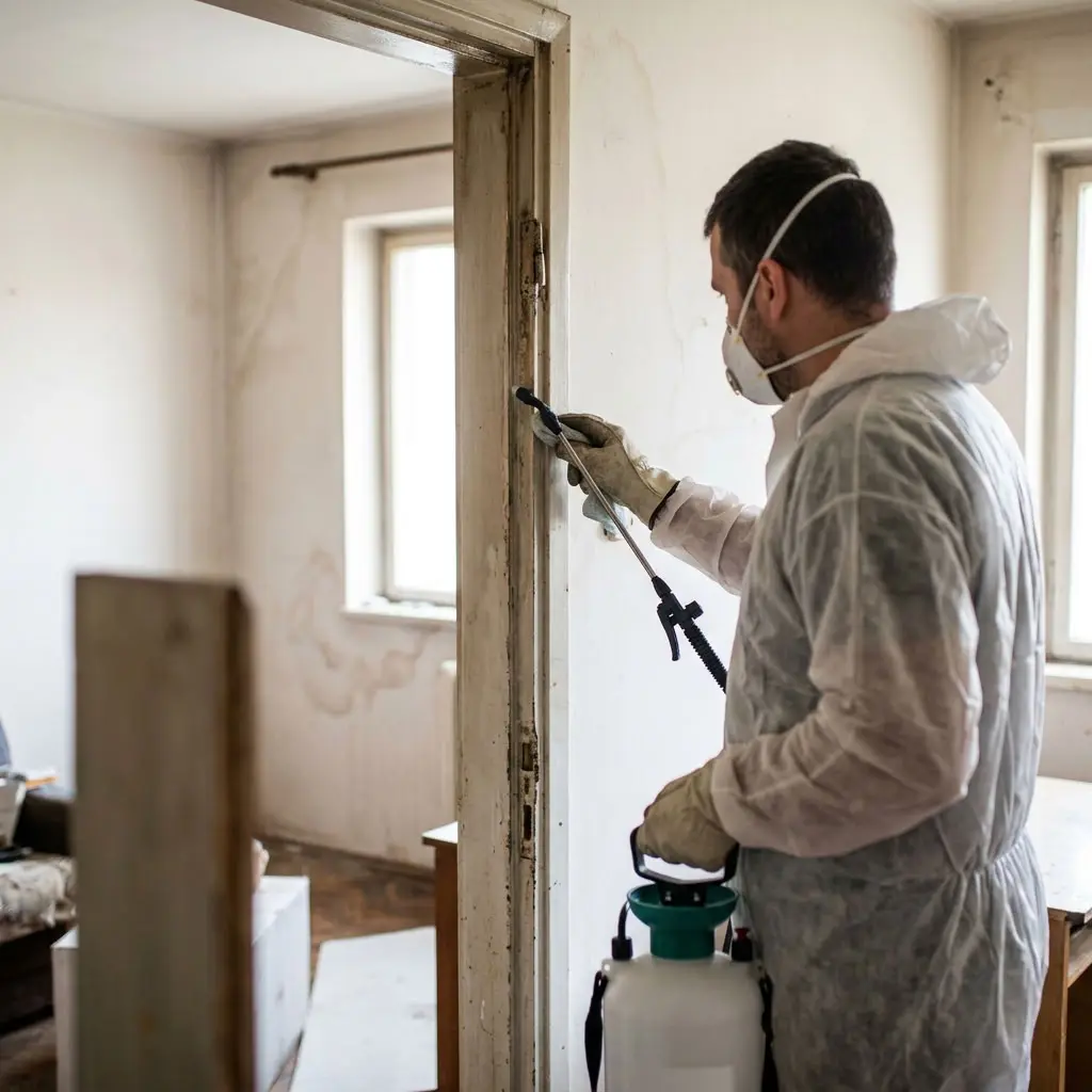 Désinfection après sinistre : traiter les recoins des cadres de portes