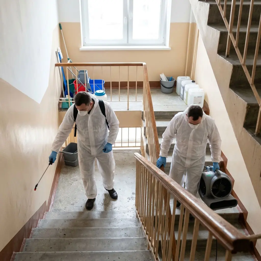 Désinfection extrême : neutraliser les odeurs dans les cages d'escalier